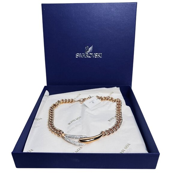 Swarovski Every Rose Gold Tone Plated Choker Necklace With Clear Crystals (6008) - Picture 1 of 11